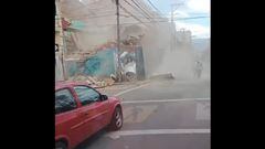 En video quedó registrado el desplome de una estructura en Bogotá.