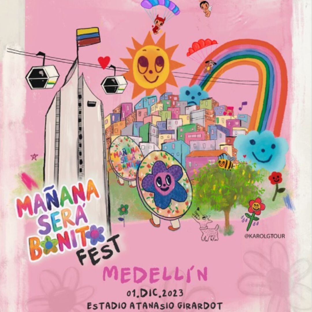 Cartel del 'Mañana será bonito fest' en Medellín