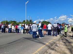 La transcurrida avenida Circunvalar fue bloqueada en la protesta.