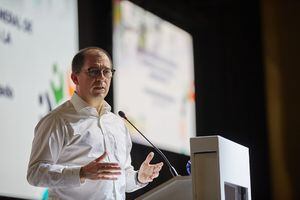 El fiscal Francisco Barbosa en Cali, durante su intervención en el Congreso Nacional de Fenalco