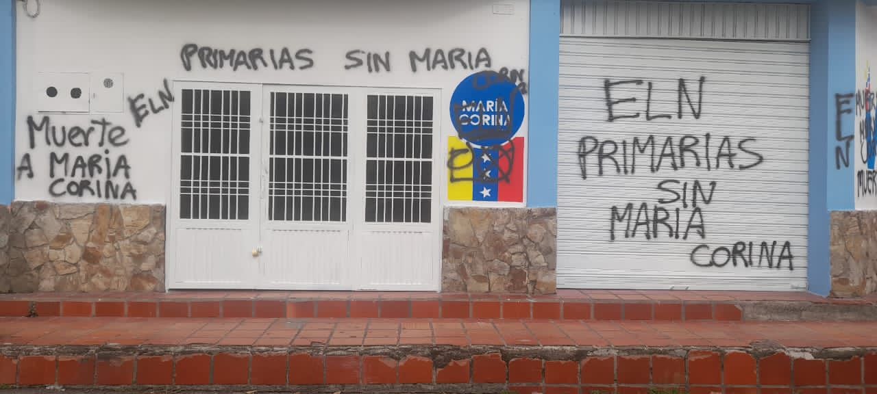 La sede del partido Vente en el Táchira fue blanco de mensajes amenazantes contra la candidata presidencial por parte del ELN.