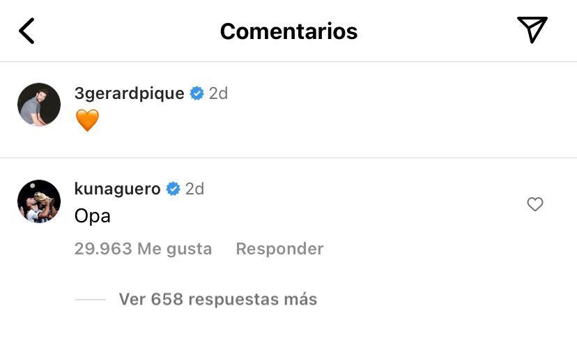Kun Agüero comentó foto de Piqué