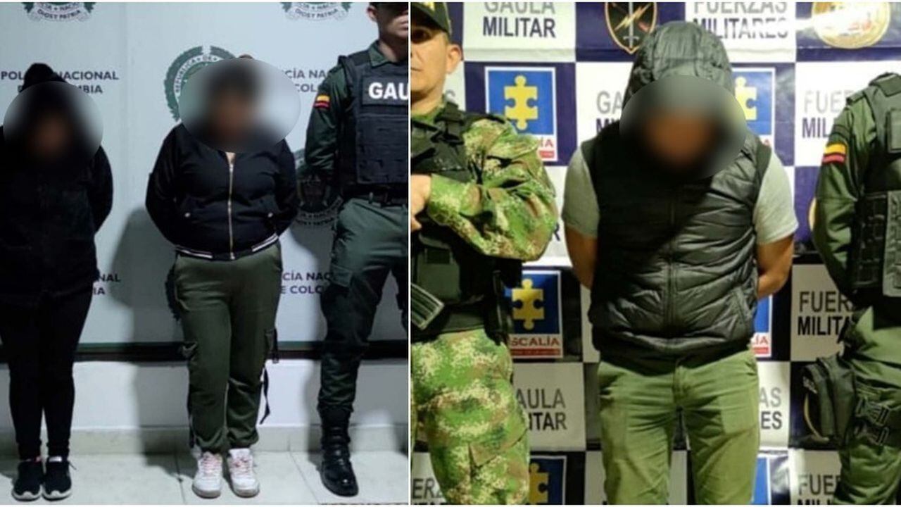 Miembros del Gaula Militar y la Policía capturaron a tres presuntos miembros de Los Agentes.