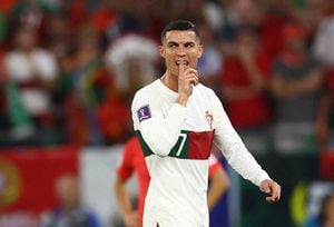 Cristiano Ronaldo en el juego de Portugal y Corea del Sur.