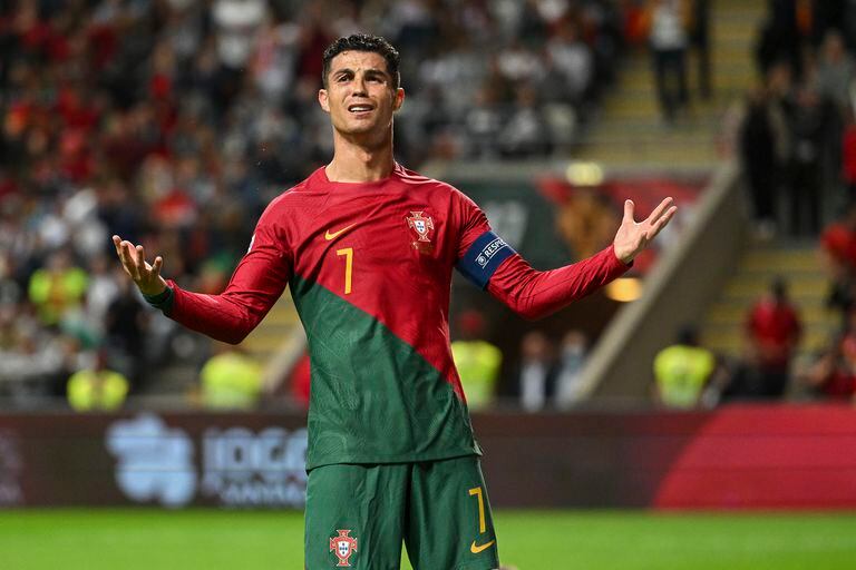 Cristiano Ronaldo, jugador de la Selección de Portugal, en el partido contra España en la UEFA Nations League.