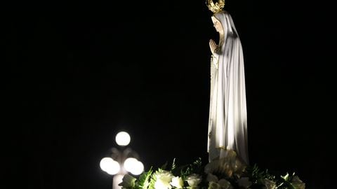 The procession of the statue of Our Lady of Fatima in Portugal
