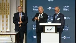 Carlos Mario Giraldo, presidente de Grupo Éxito, en el toque de campana en Wall Street.