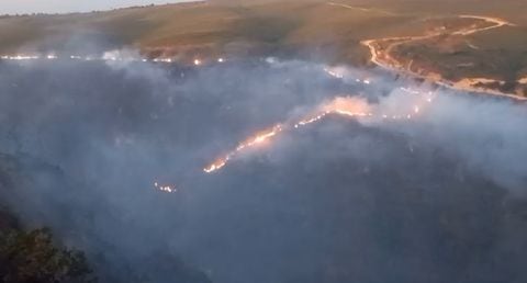 Incendio forestal en Los Santos, Santander.