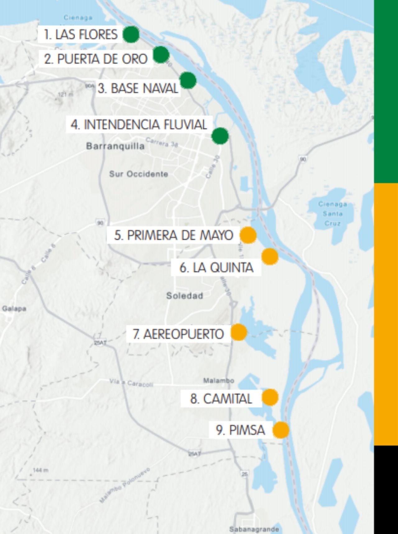 Así será la ruta completa del Río Bus que interconectará a Barranquilla por el Magdalena.