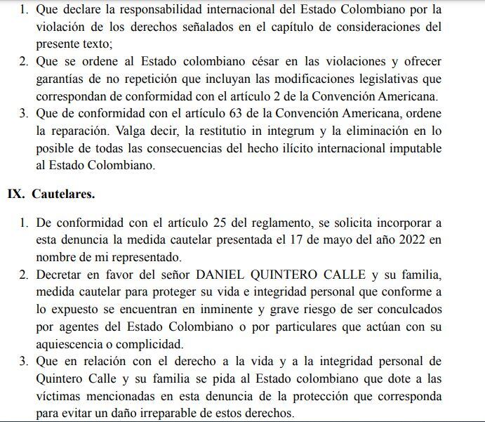 La solicitud del Alcalde de Daniel Quintero a la Comisión Interamericana de Derechos Humanos.