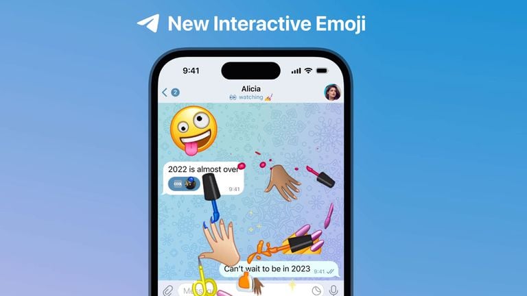 Telegram lanzó nuevos emojis interactivos.