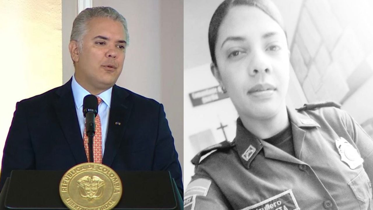 Presidente Iván Duque y la patrullera Luisa Fernanda Zuleta.