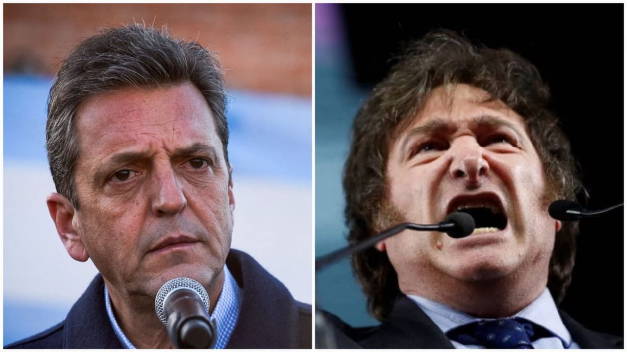 Sergio Massa y Javier Milei son dos de los candidatos que se disputan la presidencia en Argentina.