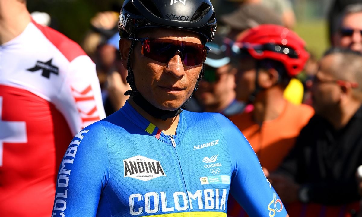 HELENSBURGH, AUSTRALIA - SEPTEMBER 25: Nairo Quintana of Colombia prior to the 95th UCI Road World Championships 2022, Men Elite Road Race a 266,9km race from Helensburgh to Wollongong / #Wollongong2022 / on September 25, 2022 in Helensburgh, Australia. (Photo by Getty Images/Tim de Waele)