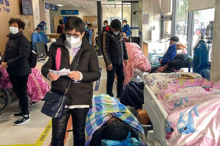 Pacientes infectados con Covid en Shanghái, China.