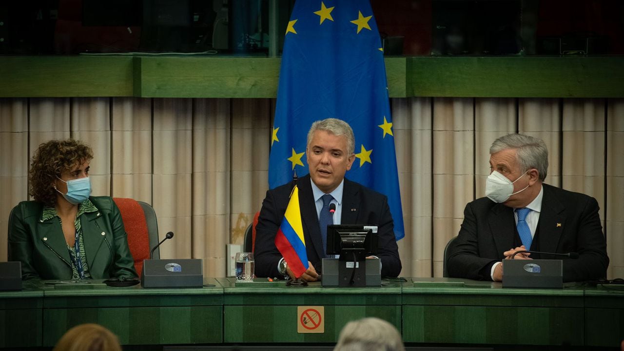 El presidente Iván Duque realizó un discurso en el Parlamento Europeo.