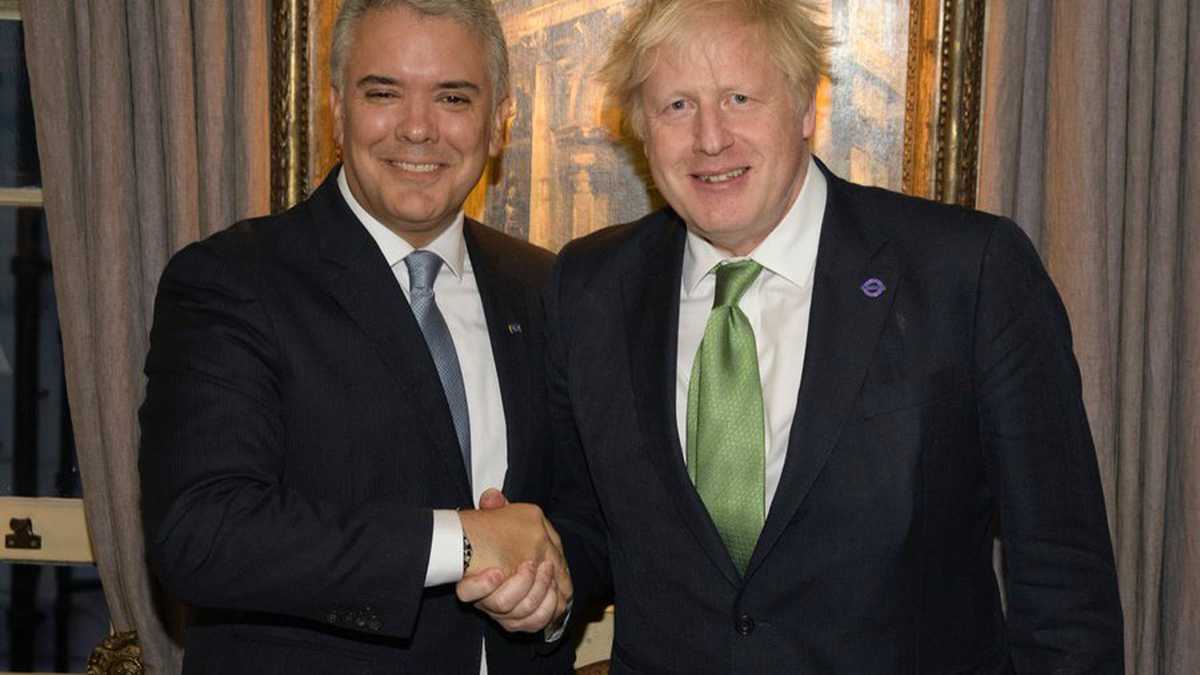 Presidente Iván Duque y el Primer Ministro de Reino Unido Boris Johnson.