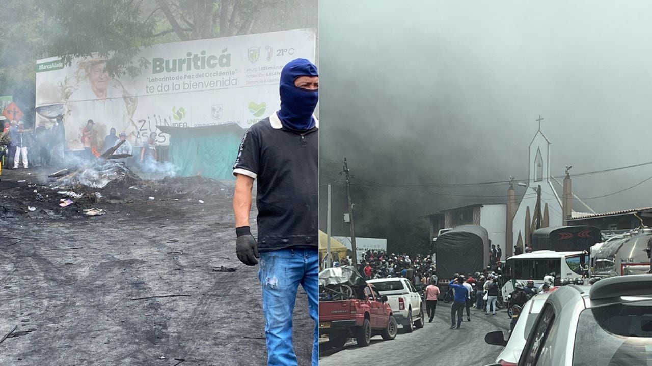 Bloqueos en el municipio de Buriticá, Antioquia.