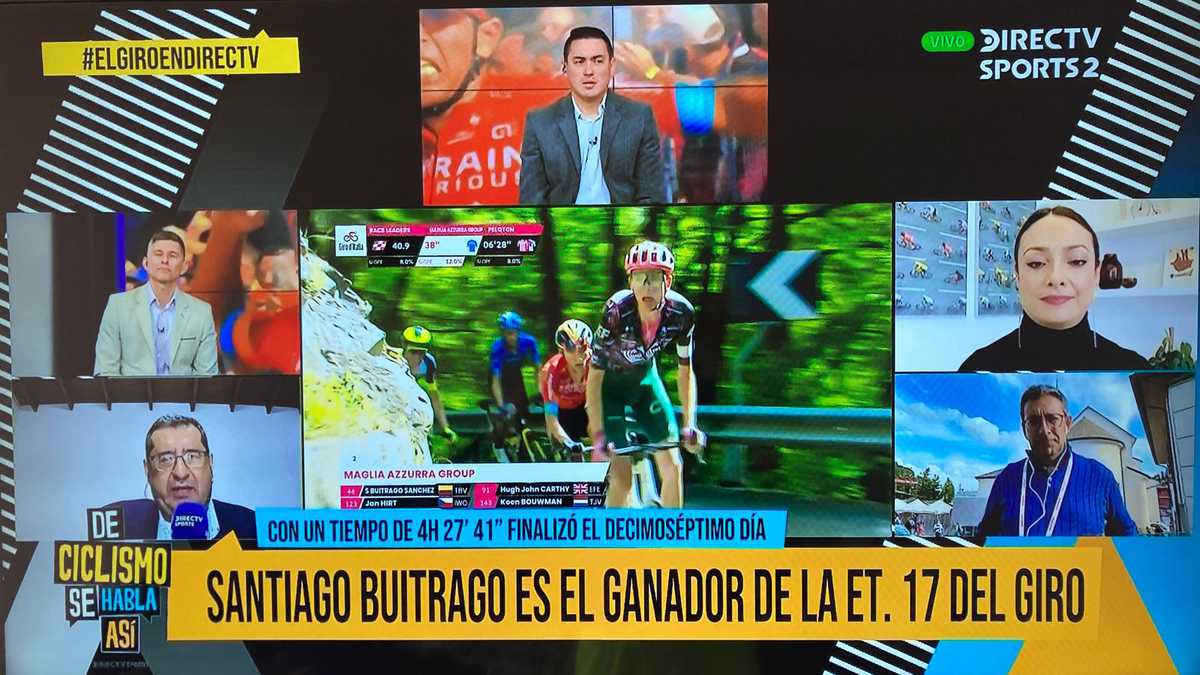 El primer lugar de Santiago Buitrago y Richard Carapaz que sigue como líder del Giro son los temas del debate para cerrar la segunda semana de la corsa rosa.