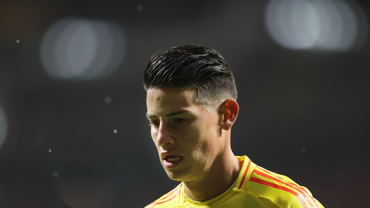 MADRID, SPAIN - MARCH 26: James Rodriguez of Colombia looks on during the friendly match between Romania and Colombia at Civitas Metropolitan Stadium on March 26, 2024 in Madrid, Spain. (Photo by Gonzalo Arroyo Moreno/Getty Images) (Photo by Gonzalo Arroyo Moreno/Getty Images)