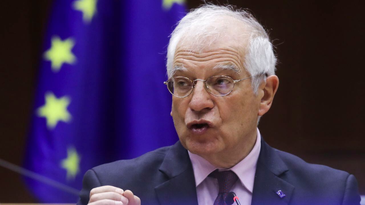 El comisario de asuntos exteriores de la UE, Josep Borrell, en Bruselas. (Olivier Hoslet, Pool via AP)