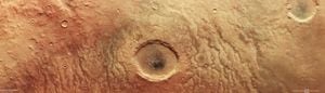 Agencia espacial europea revela fotografías del “ojo de Marte” de 30 kilómetros de ancho