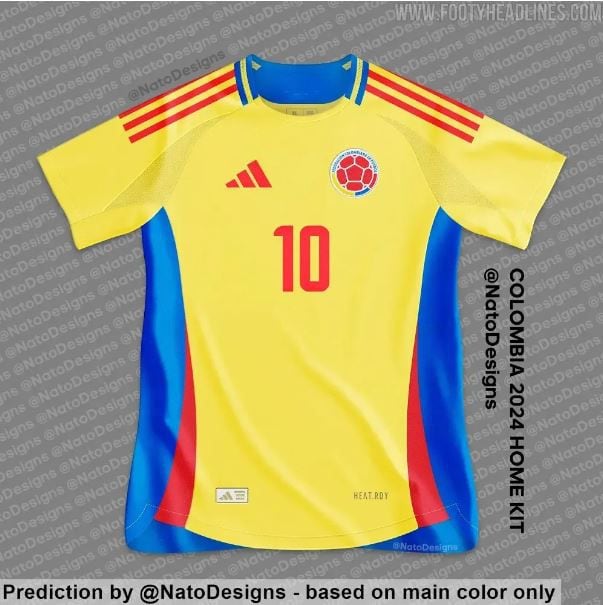 Filtran el diseño de la camiseta que usaría la Selección Colombia en la Copa América 2024