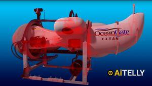 Animación revela cómo la presión causó la implosión del submarino Titan de Oceangate.