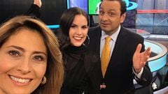 María Lucía Fernández, Linda Palma y Jorge Alfredo Vargas en el set de Noticias Caracol