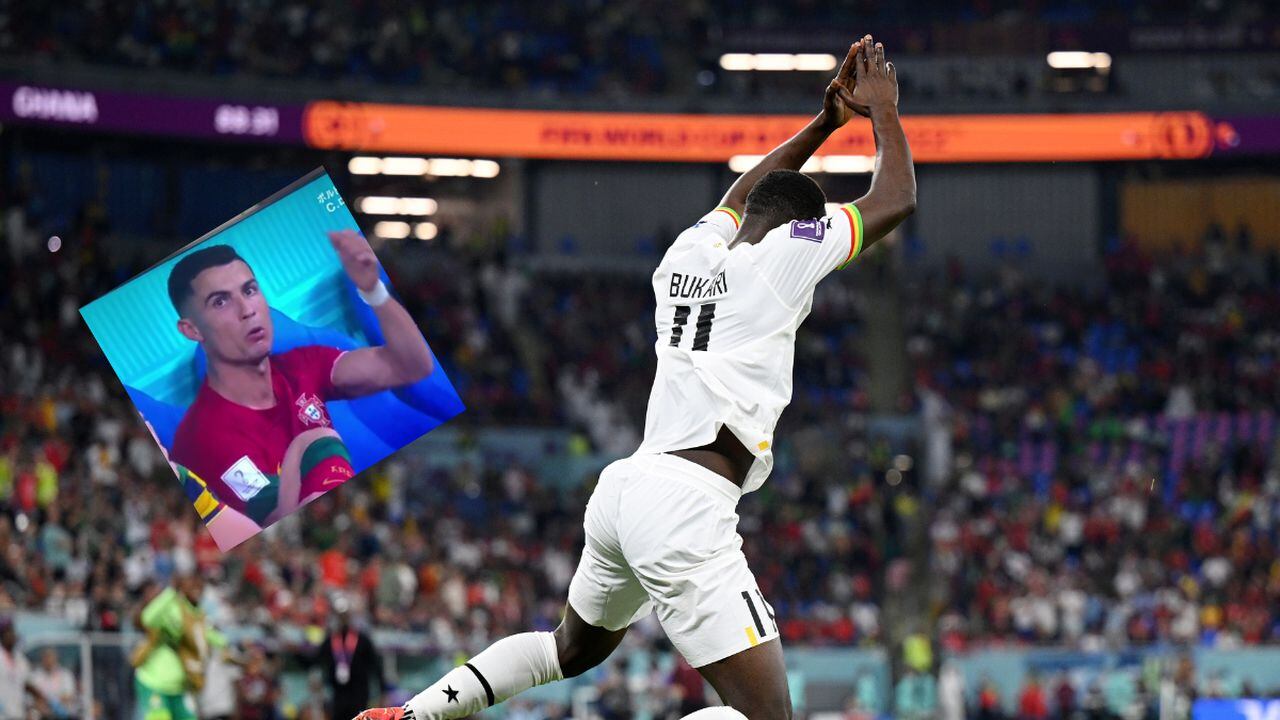 Bukari celebró a lo Cristiano Ronaldo en el duelo entre Ghana y Portugal.