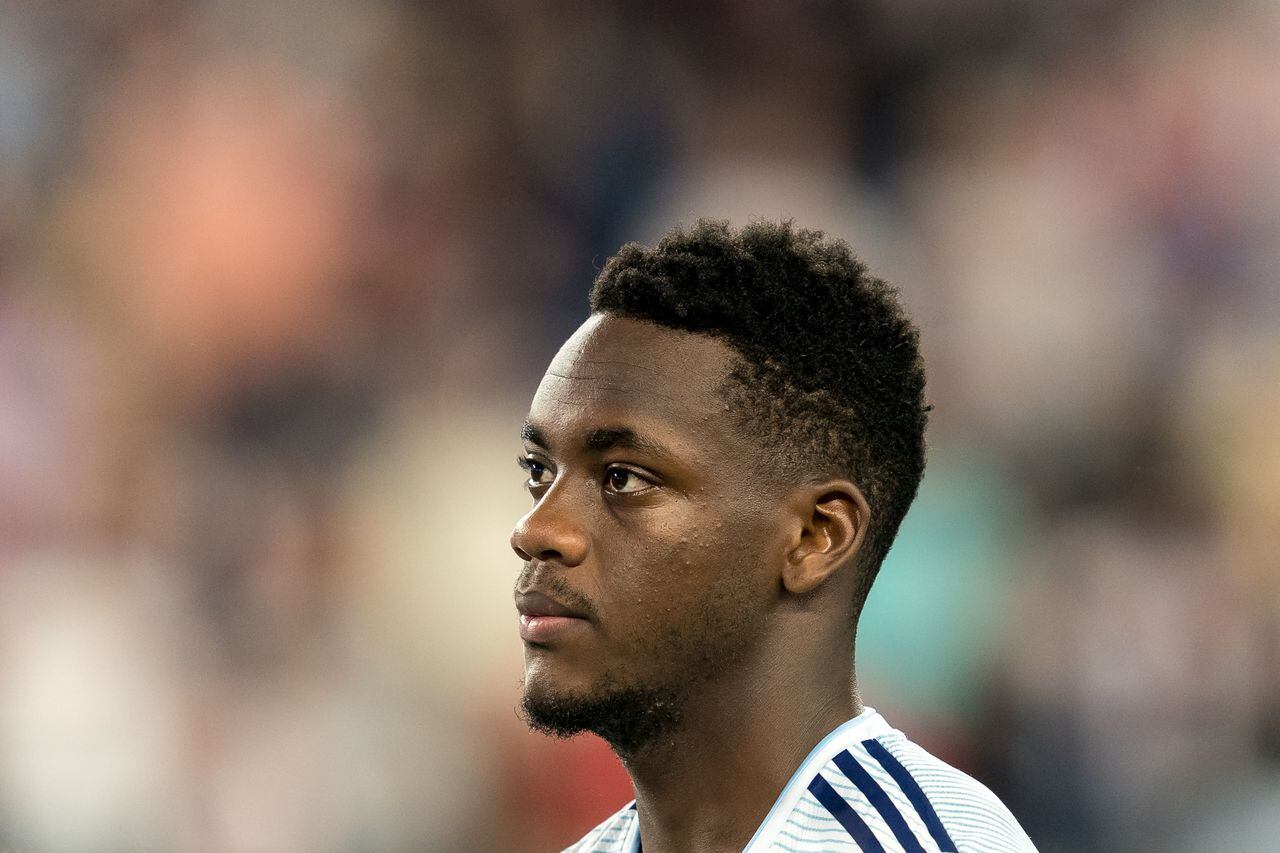 OXBOROUGH, MA - AUGUST 31: Jhon Duran #26 of Chicago Fire FC before a game between Chicago Fire FC and New England Revolution at Gillette Stadium on August 31, 2022 in Foxborough, Massachusetts. (Photo by Andrew Katsampes/ISI Photos/Getty Images)