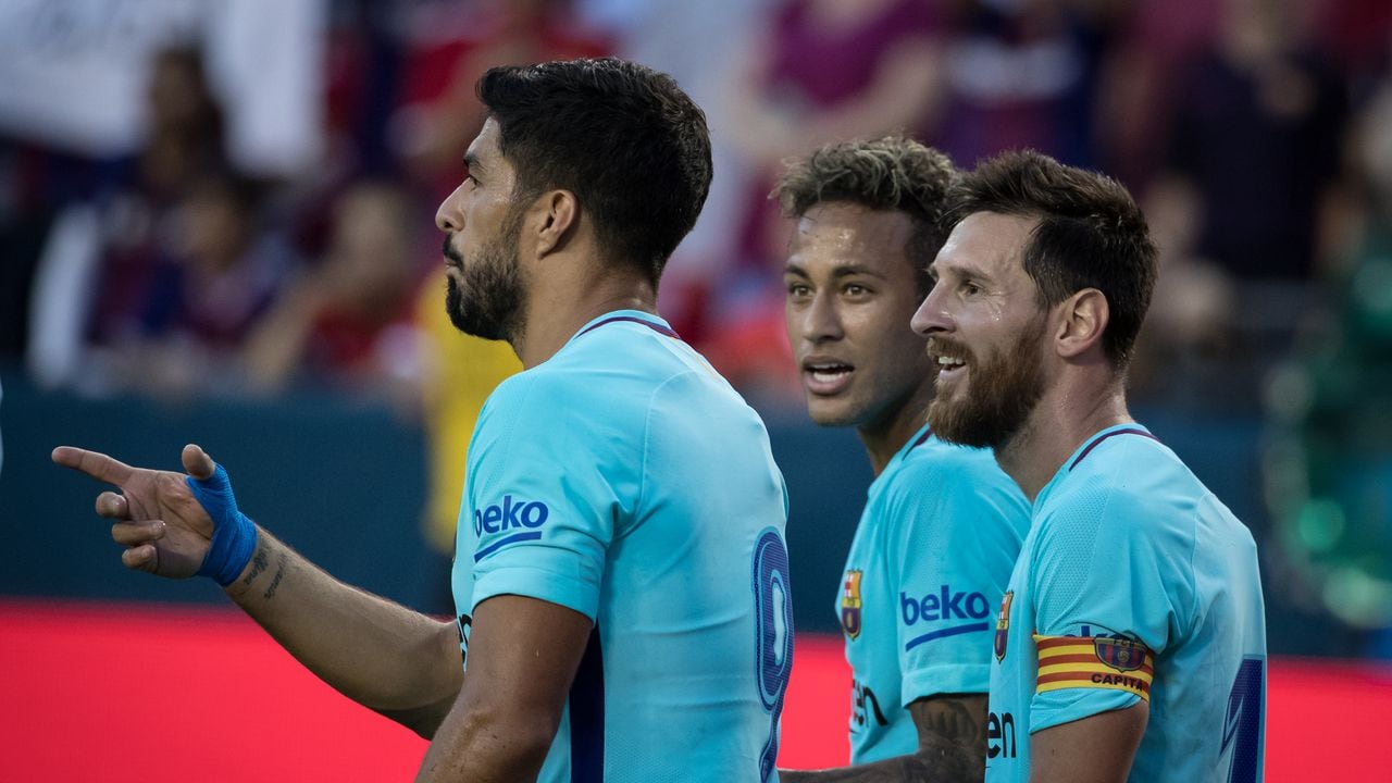 Luis Suárez, Messi y Neymar conformaron un temido triplete de ataque cuando coincidieron en el Barcelona.