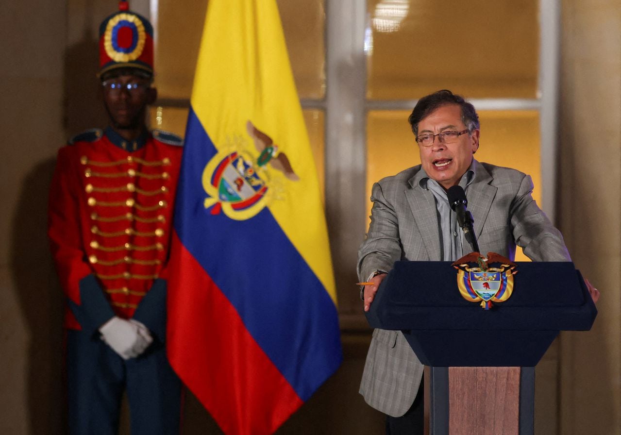 El presidente de Colombia, Gustavo Petro, habla el día de la presentación de la reforma laboral que su gobierno quiere llevar a cabo, en Bogotá, Colombia, el 16 de marzo de 2023.