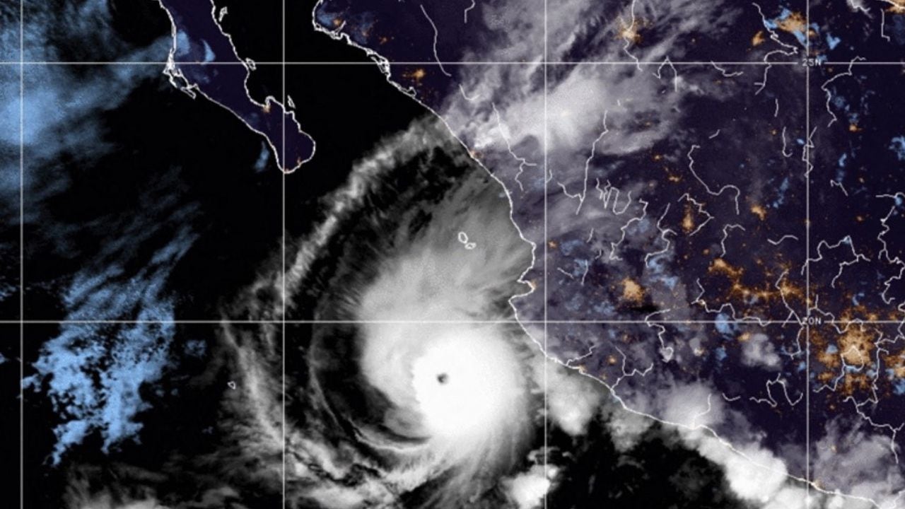 Así se veía el huracán Orlene antes de tocar tierra en México