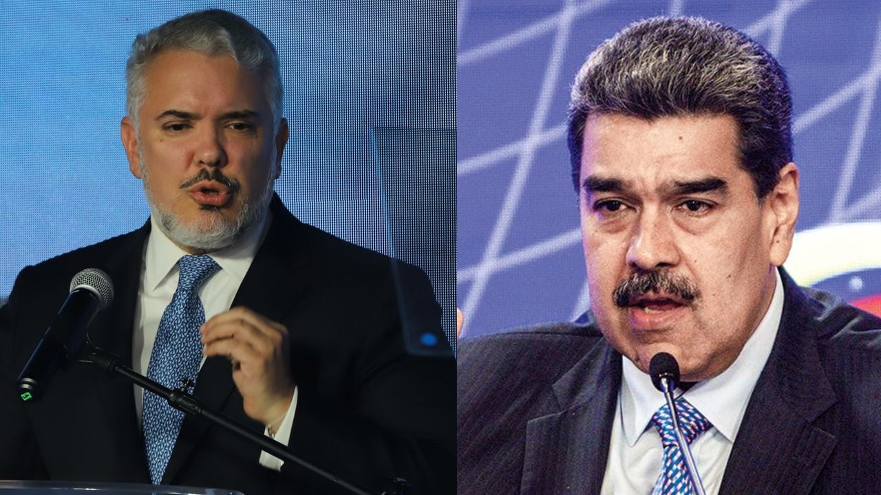 Iván Duque, expresidente de Colombia, y Nicolás Maduro, presidente de Venezuela.