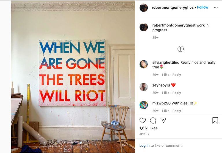 Imagen de la cuenta de Instagram del artista británico Robert Montgomery