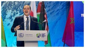 El alcalde Carlos Mario Marín en la COP26 que se llevó a cabo en Glasgow, Escocia.