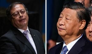 El presidente Gustavo Petro y el mandatario de China, Xi Jinping