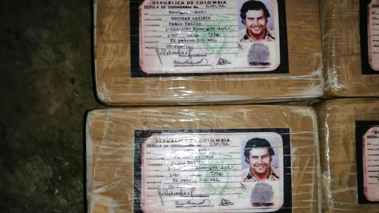 Al menos 25 kilos de cocaína tenía la estampilla con la imagen de Pablo Escobar.