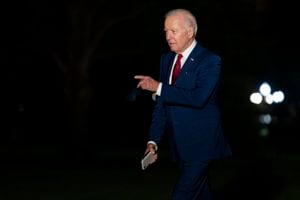 President Joe Biden walks across the South Lawn of the White House in Washington, Wednesday, Sept. 20, 2023, after returning from a trip to New York for the 78th United Nations General Assembly. (AP Photo/Stephanie Scarbrough)