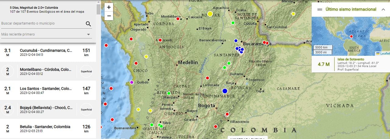El SGC monitorea permanentemente la actividad sísmica en Colombia.