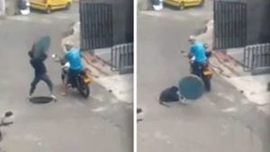 Video: ¡Casí se mata! Ladrón cayó en alcantarilla intentando robarle la tapa
