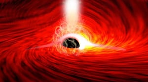 Científicos de Stanford hallaron una fuente importante de rayos X liberados por un agujero negro súper masivo,  situado en el centro de una galaxia que está a 800 millones de años luz de la Tierra. Ilustración.