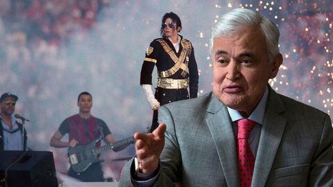 Michael Jackson y el presentador Jorge Barón