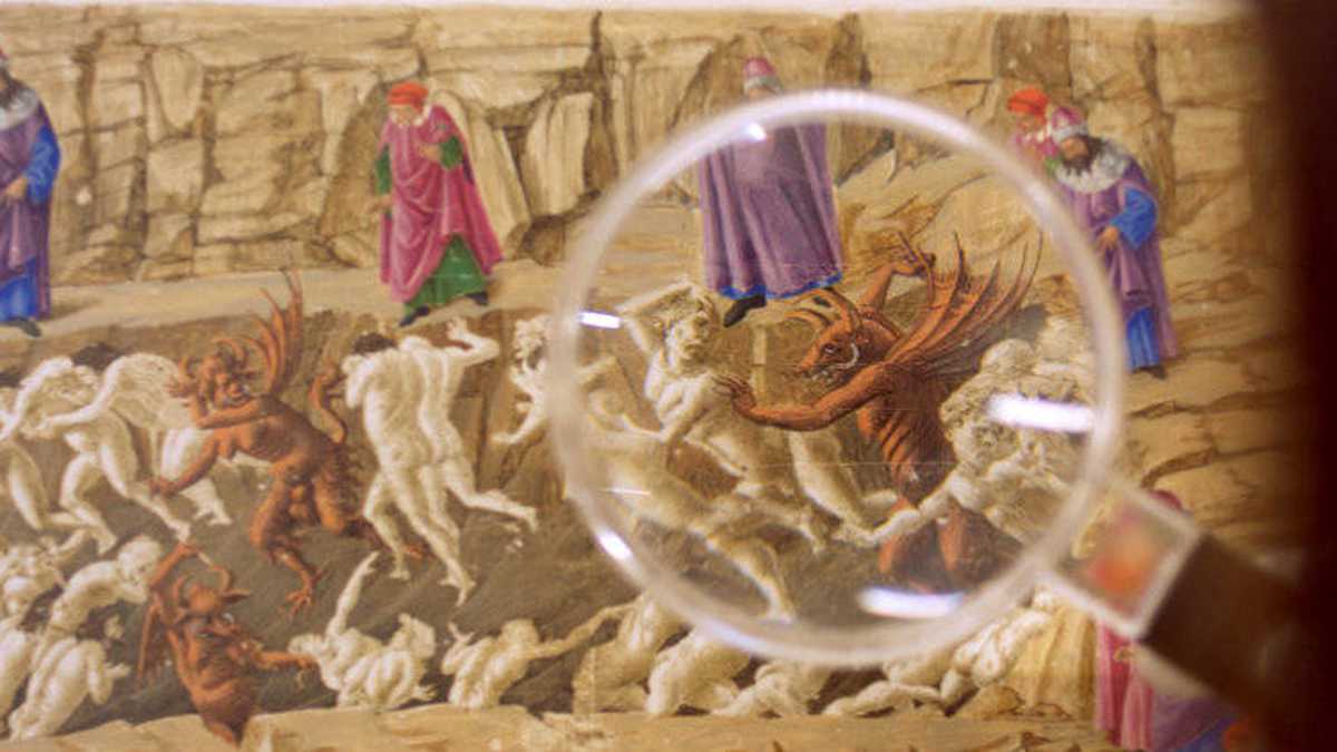 Detalle de 'Inferno XVIII' de Sandro Botticelli.