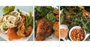 Estas fotografías muestran algunas de las opciones de comida que tiene la modelo y presentadora Mary Méndez durante el día: desde 100 gramos de pollo con un mix de lechugas hasta un filete de pescado al horno con 100 gramos de garbanzos.