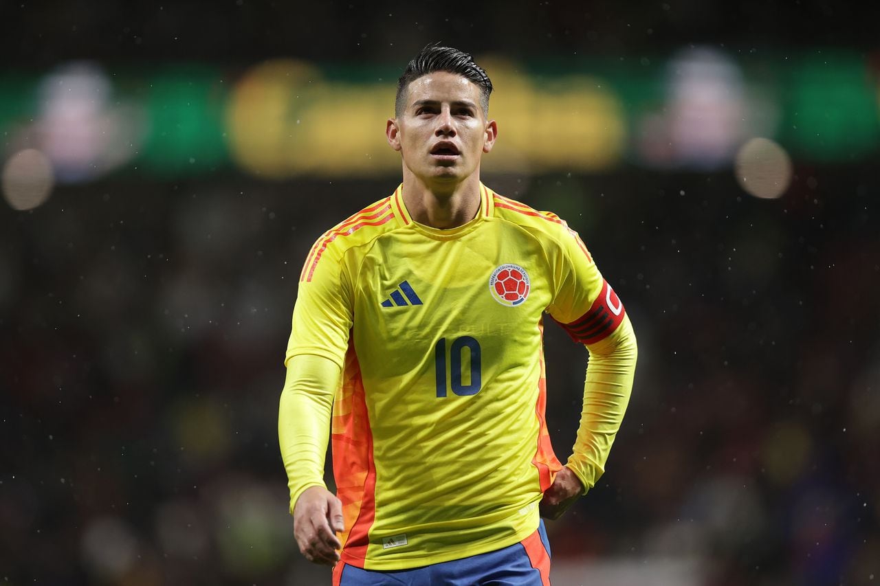 MADRID, SPAIN - MARCH 26: James Rodriguez of Colombia in action during the friendly match between Romania and Colombia at Civitas Metropolitan Stadium on March 26, 2024 in Madrid, Spain. (Photo by Gonzalo Arroyo Moreno/Getty Images) (Photo by Gonzalo Arroyo Moreno/Getty Images)