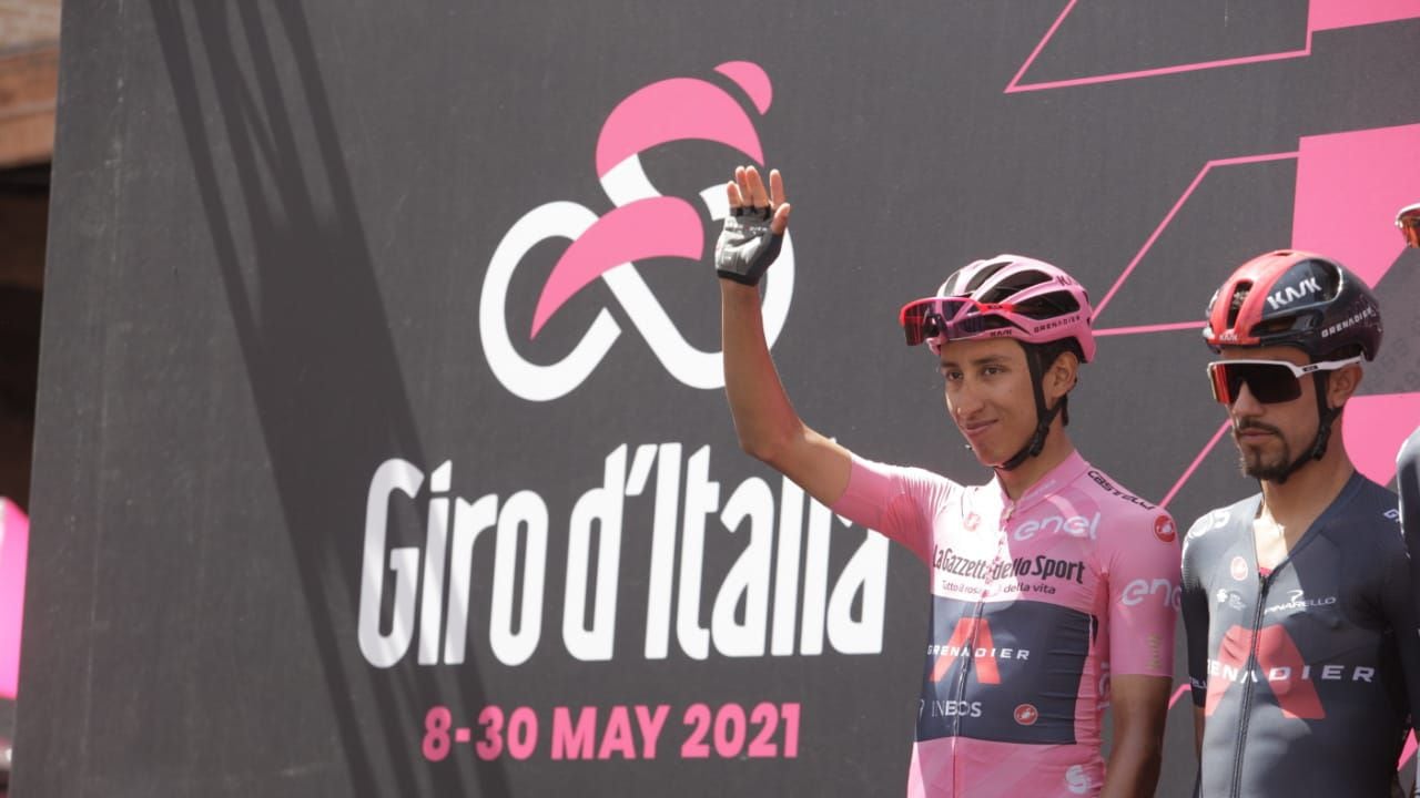 Egan Bernal y Daniel Felipe Martínez, etapa 13, Giro de Italia 2021