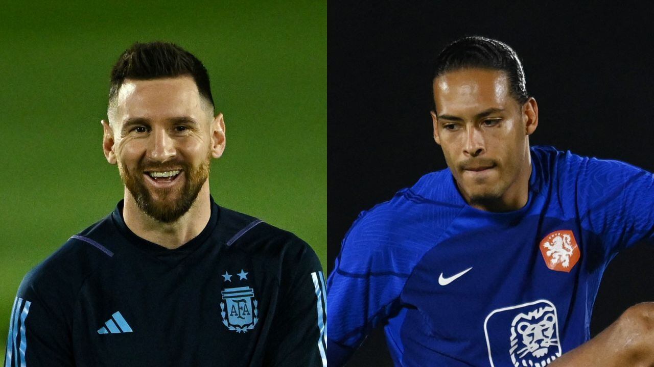 Lionel Messi y Virgil van Dijk. Argentina vs. Países Bajos. Qatar 2022. Foto: REUTERS/Dylan Martinez//REUTERS/Annegret Hilse