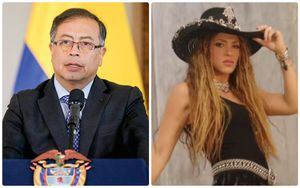 El presidente Gustavo Petro y la cantante Shakira.